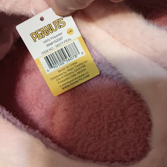 NWT ~ Snoopy (L/XL) Sherpa Fleece Lined Plush Scuff Slippers - Picture 6 of 6